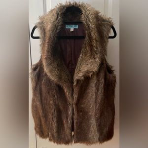 Brown faux fur vest